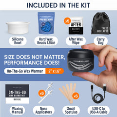 Tress Wellness carry bag keeps the mini wax kit organized for gym and travel