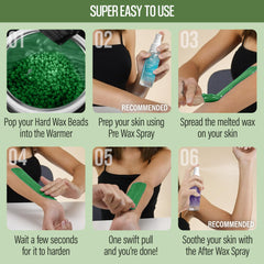 Tress Wellness wax beads temperature control for comfortable waxing.