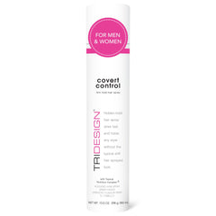TRI Design Covert Control hairspray bottle showing invisible hold for natural-looking results