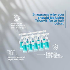 Gently massage Tricovit Forte into the scalp for improved absorption