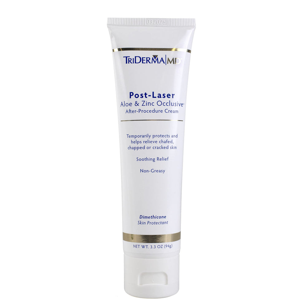 TriDerma post-laser aloe zinc occlusive cream jar for post-treatment soothing relief