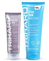 TRIHARD chlorine removal set packaging for convenient poolside protection.
