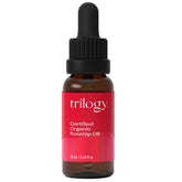 Trilogy Rosehip Oil bottle with dropper for precise nourishing application.