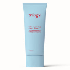 Trilogy Ultra Hydrating Face Cream jar close-up showing creamy texture for lasting moisture