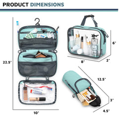TRIPPED accessory organizer pouch in dusty teal keeps makeup and cords neatly in one place.