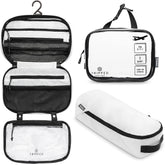 TRIPPED Travel Gear Toiletry Bag Kit Set hanging bag keeps toiletries organized for quick access.