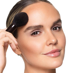 Trish McEvoy Dual Resort Bronzer Dust Application demonstrates soft-dusting for natural glow