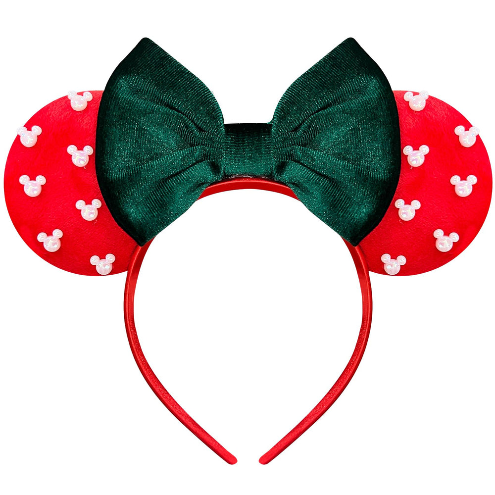 Trnerm green pearl mouse ears headband for festive outfits and all-day comfort.