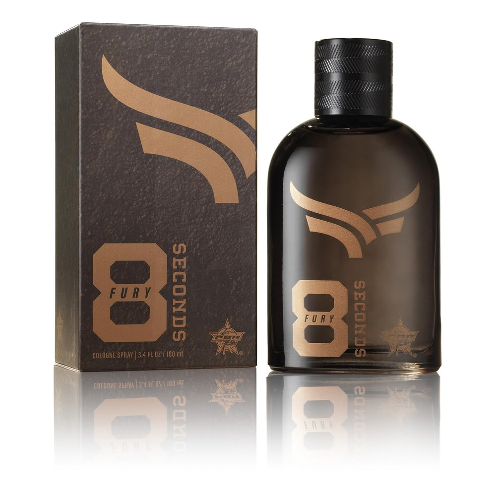 Tru Fragrance Beauty Tru Western PBR 8 Seconds Fury bottle highlights bold, long-lasting scent for daily wear.