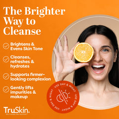 TruSkin Vitamin C Cleanser foamy lather suggests gentle cleansing