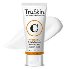 TruSkin Vitamin C Cream jar close-up shows brightening texture.