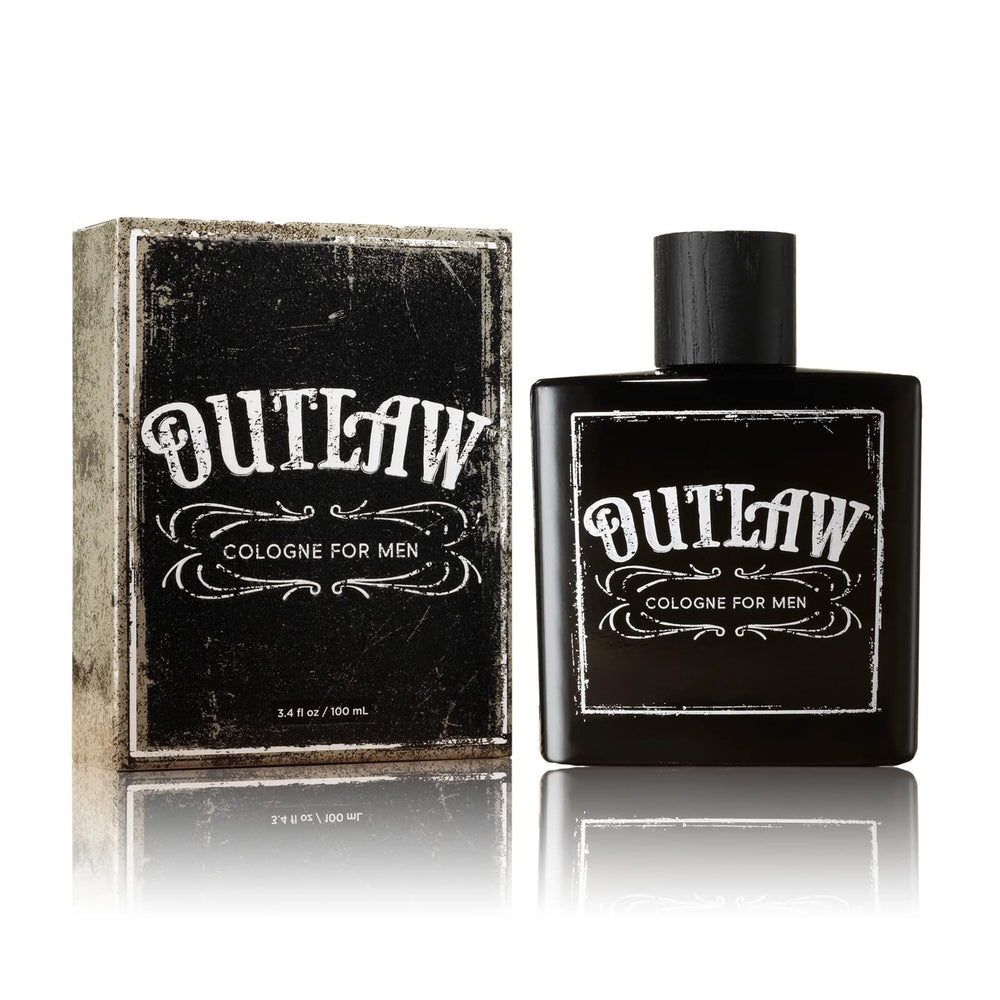 Tru Western Outlaw cologne bottle featuring bergamot lavender balsam for a refreshing morning ritual.