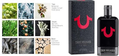 True Religion Men Cologne dry-down cedarwood close-up highlighting lasting sophistication.