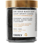 Truly 24K Gold Black Soap bottle offering a luxe cleanse for purified, refined pores