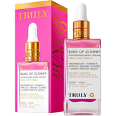 Truly Buns Glowry serum bottle with quick absorption for smooth, nourished skin.