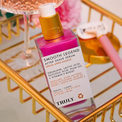Truly Smooth Legend After Shave Serum pump dispense shows easy, precise application.