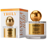 Truly Vanilla Baby bottle front shows a long-lasting vanilla fragrance for daily wear.