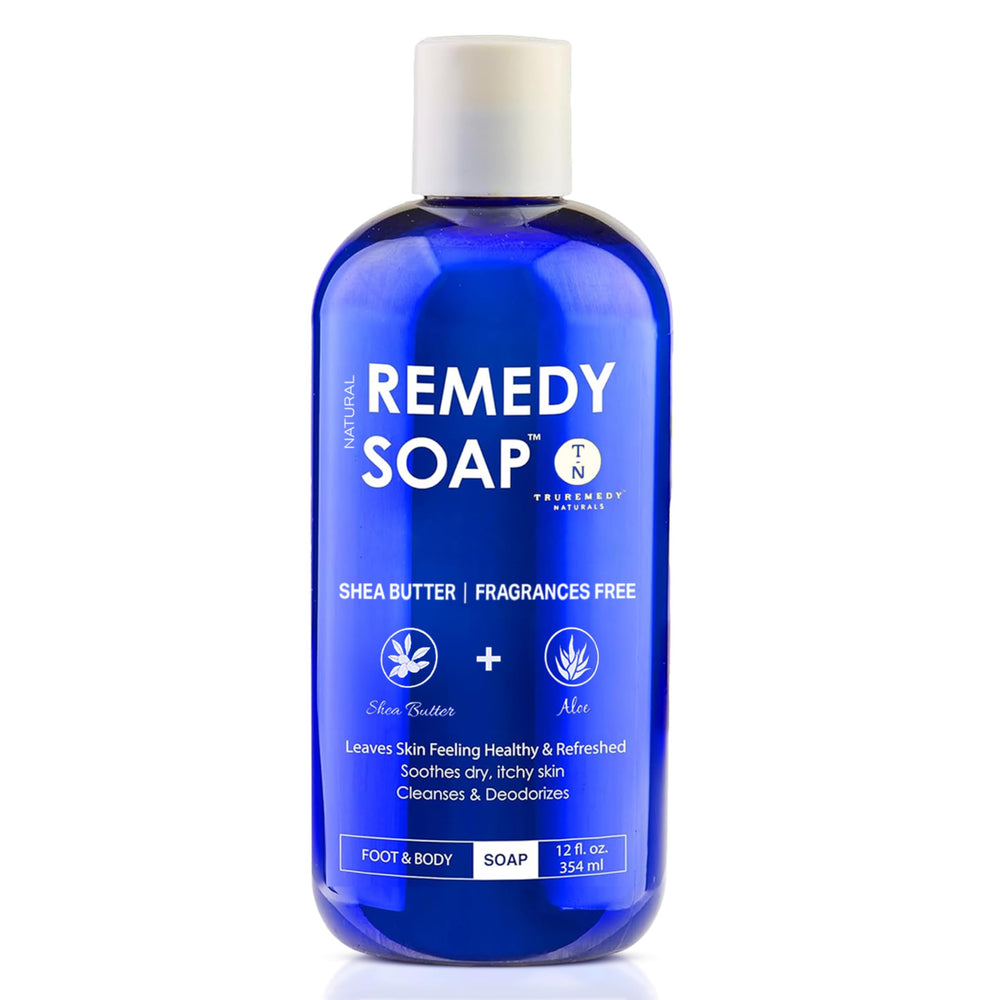 Truremedy Naturals Shea Butter No Fragrance Body Wash bottle for fragrance-free cleansing and hydration