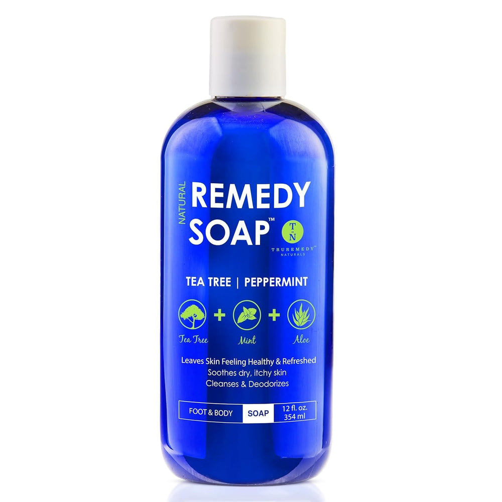 Truremedy Naturals Tea Tree Body Wash bottle for a refreshing post-workout cleanse.