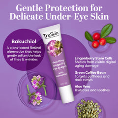 TruSkin Longevity Eye Cream Lingonberry Stem Cells promote resilience against digital aging.