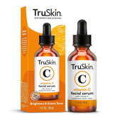 TruSkin Naturals Vitamin C Serum bottle on a vanity for daily brightening.