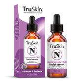 TruSkin niacinamide serum bottle demonstrates balanced moisture and refined pores
