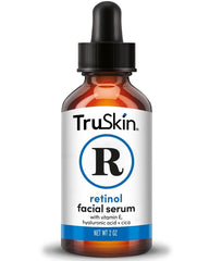 TruSkin Retinol Serum bottle closeup illustrating smoother skin texture