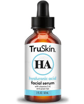TruSkin serum bottle closeup showing ultra hydration ready formula