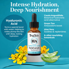 TruSkin Hyaluronic Serum texture swatch shows lightweight, fast-absorbing hydration.