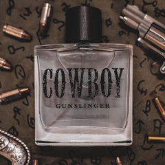 Tru Western Cowboy Gunslinger bottle cap closeup emphasizes premium branding and leathery notes