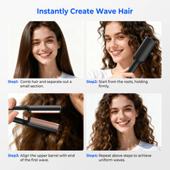 Trylater crimper works on all hair types for versatile waves and crimps.