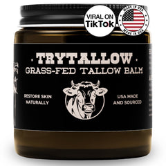 TryTallow OG Balm jar close-up showing rich moisturizer