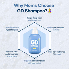 TS SHAMPOO teen hair routine scene suggests daily scalp comfort