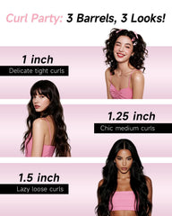 TSUYAGLA 3-in-1 curling iron with a 1.25-inch barrel for versatile waves