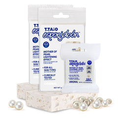 T.Taio Esponjabon Pearl with Mini box shows durable packaging for long-lasting use.