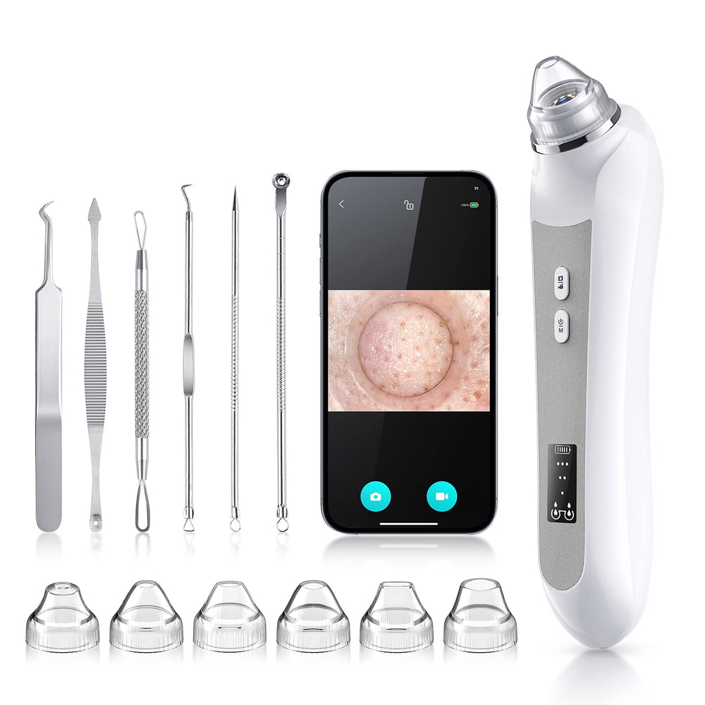 TTozka Blackhead Remover Vacuum grey front view for easy at-home pore cleansing.