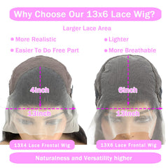 TTSMINS 13x6 lace front wig HD transparent lace for seamless scalp appearance