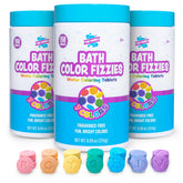 Tub Works Bath Color Fizzies three-pack canisters for easy color play in baths