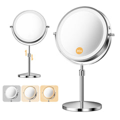 Tubbede makeup mirror 1x/30x magnification for ultra-precise grooming.