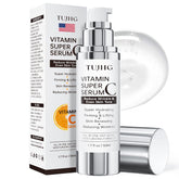 TUJHG Vitamin C Retinol Serum bottle closeup for daily brightening glow