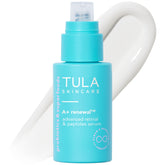 TULA A+ Renewal serum bottle closeup highlighting hydrating, gentle night care