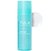 TULA Clear Up bottle pour shows the pore-clearing gel ready for use.