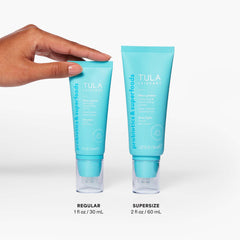 TULA First Light swatch on skin demonstrates blurring and redness-evening effect