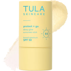 TULA Protect Glow sunscreen stick packaging for on-the-go protection