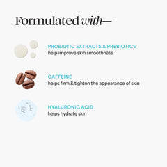 Hyaluronic acid and aloe hydrate the skin around the eyes.