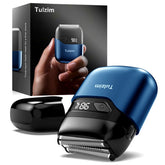 Tulzim electric foil shaver front-angle view highlights precise contours for a smooth shave.
