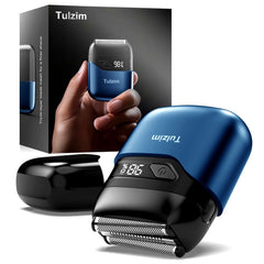 Tulzim electric foil shaver front-angle view highlights precise contours for a smooth shave.