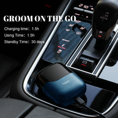 Tulzim shaver LED display shows battery status and charging readiness for on-the-go use.