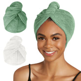 Turbie Twist microfiber hair towel wrap Kashmir for quick gentle drying after shower