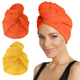 Turbie Twist 2-Pack Microfiber Hair Towel Unfolded, showcasing plush material for quick drying.